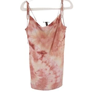 90's Chiffon Cowl Tie Dye Drapey Shift Slip Cami Mini Dress